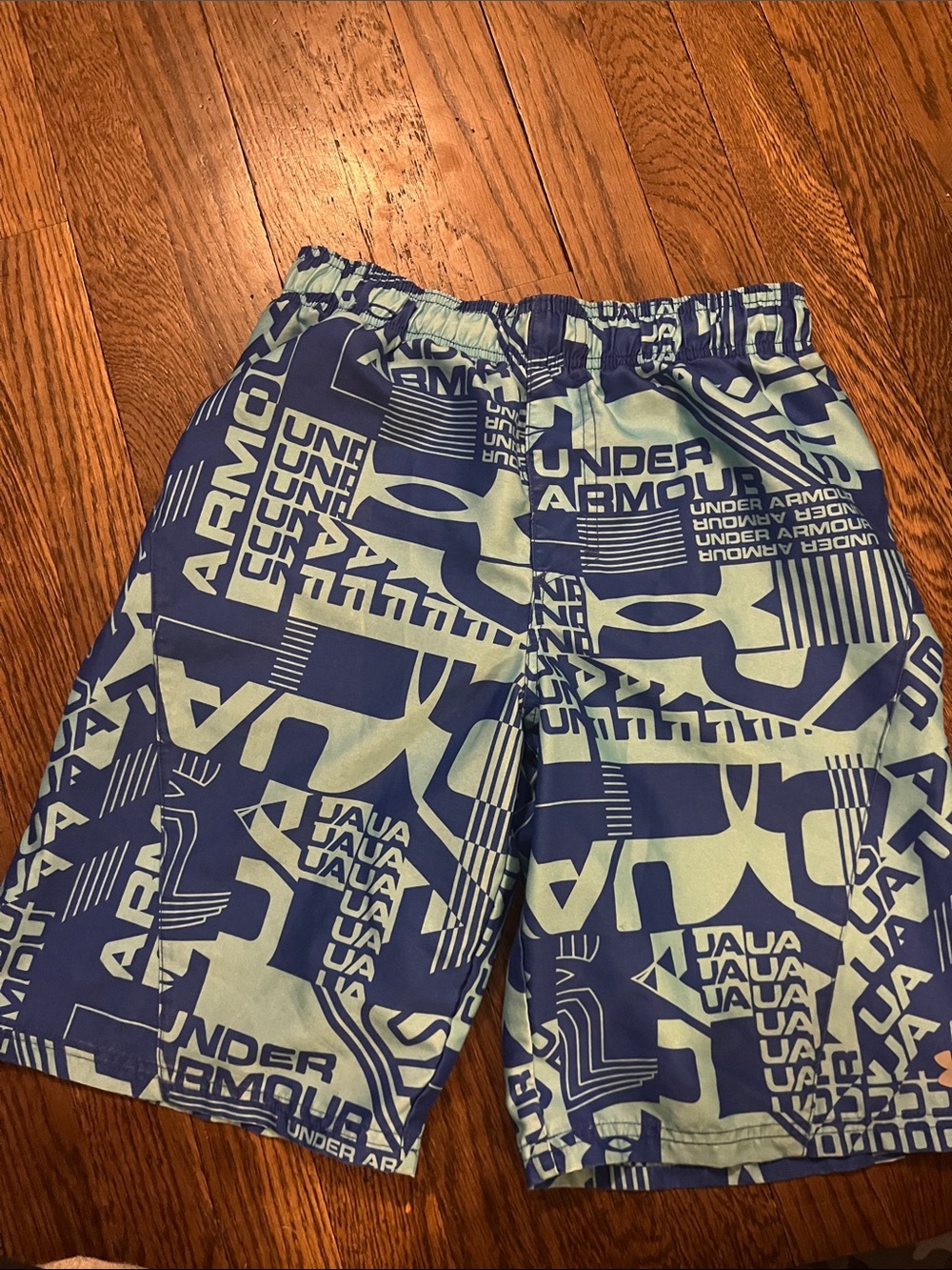 Under Armour Men's Navy and Light Blue Graphic Training Shorts